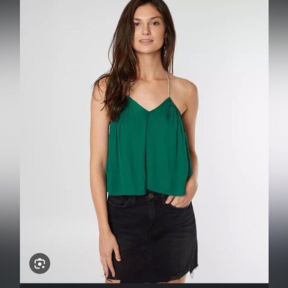 NWT Free People Callie Halter Bodysuit in Emerald Aisle - Picture 1 of 10